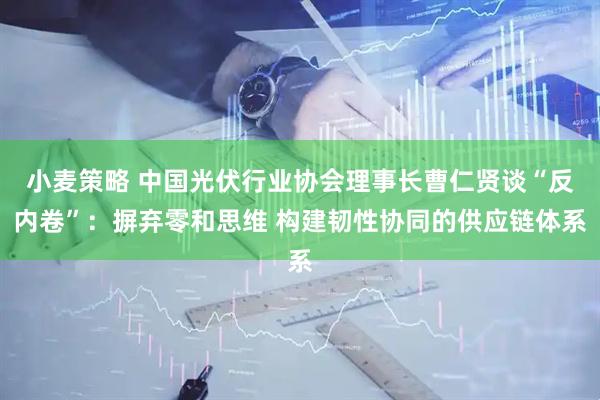 小麦策略 中国光伏行业协会理事长曹仁贤谈“反内卷”：摒弃零和思维 构建韧性协同的供应链体系